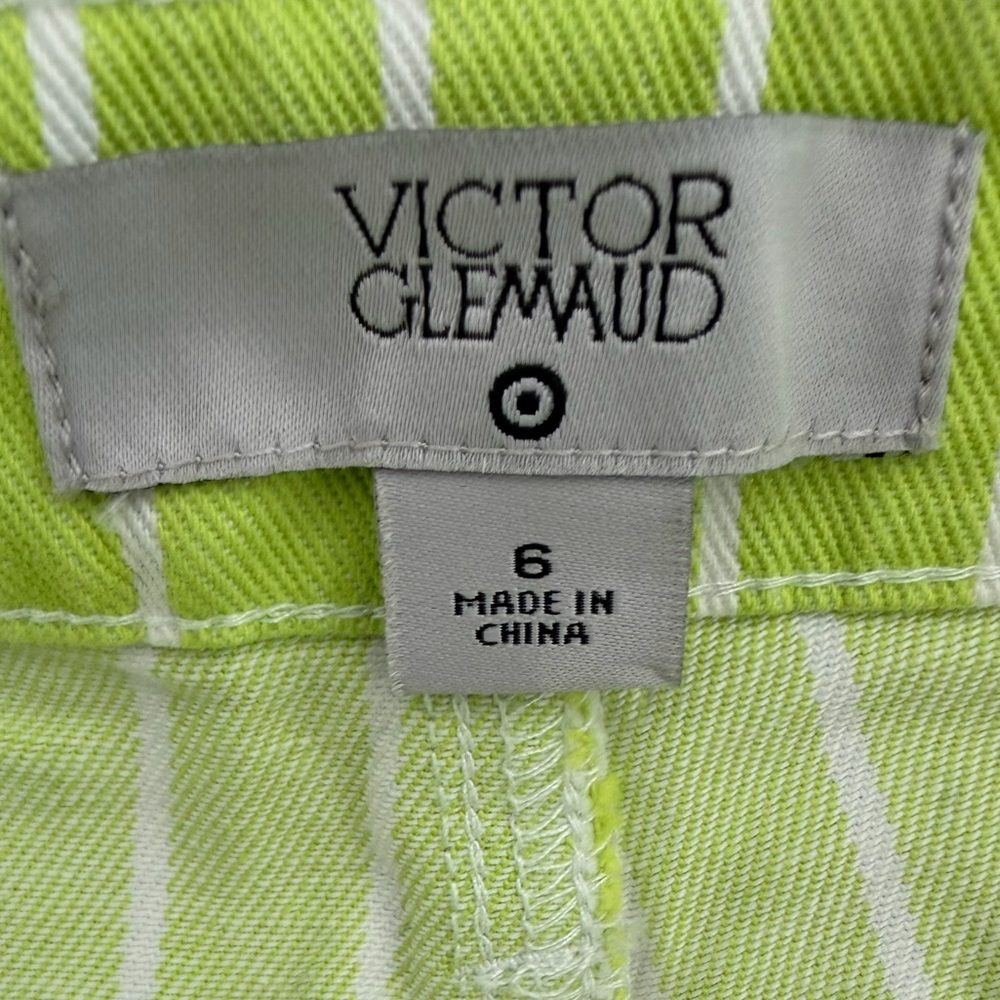 TARGET VICTOR GLEMAUD ACID LIME Striped Jeans Size 6 NWT - Picture 8 of 12